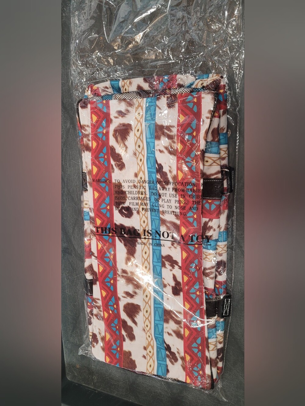 Cow And Aztec Print Western Ngil Brand Canvas Utility Tote New